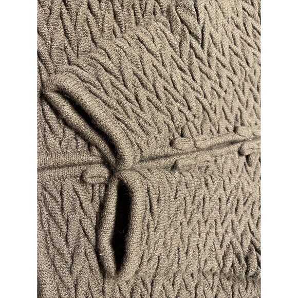 Arte Meche Baby Alpaca Woman S Brown Knit Cardigan 3D Textured Peru Peruvian - Picture 8 of 8